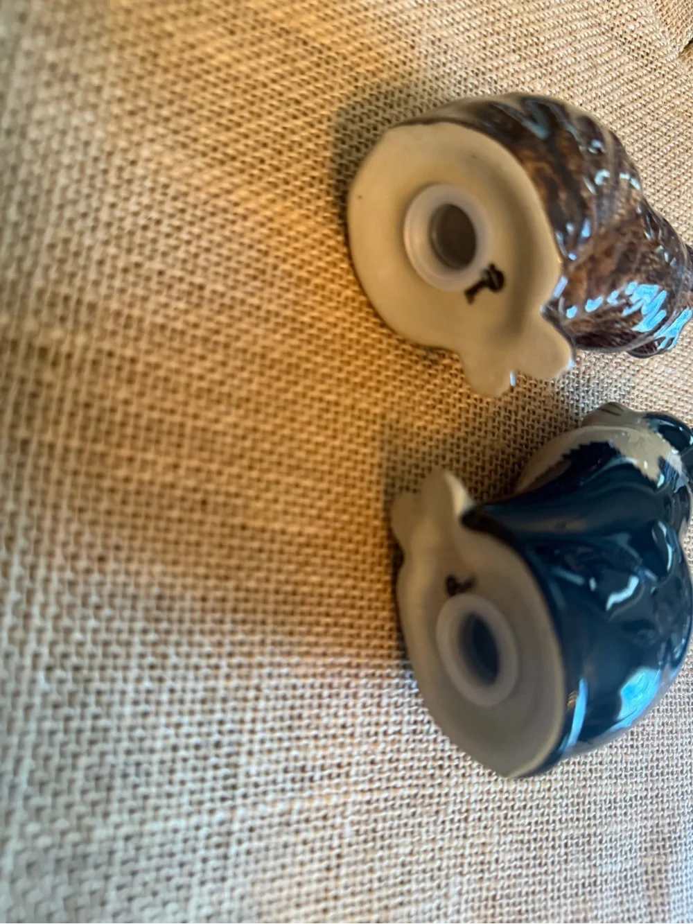 Hand-Painted Brown and Black & White Ceramic Cat Salt & Pepper shakers